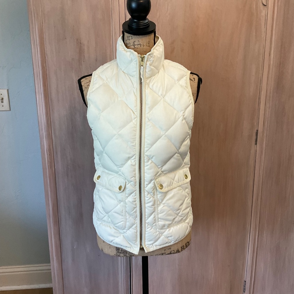J. Crew Women's Vest Puffer Cream Puffer Quilted … - image 3